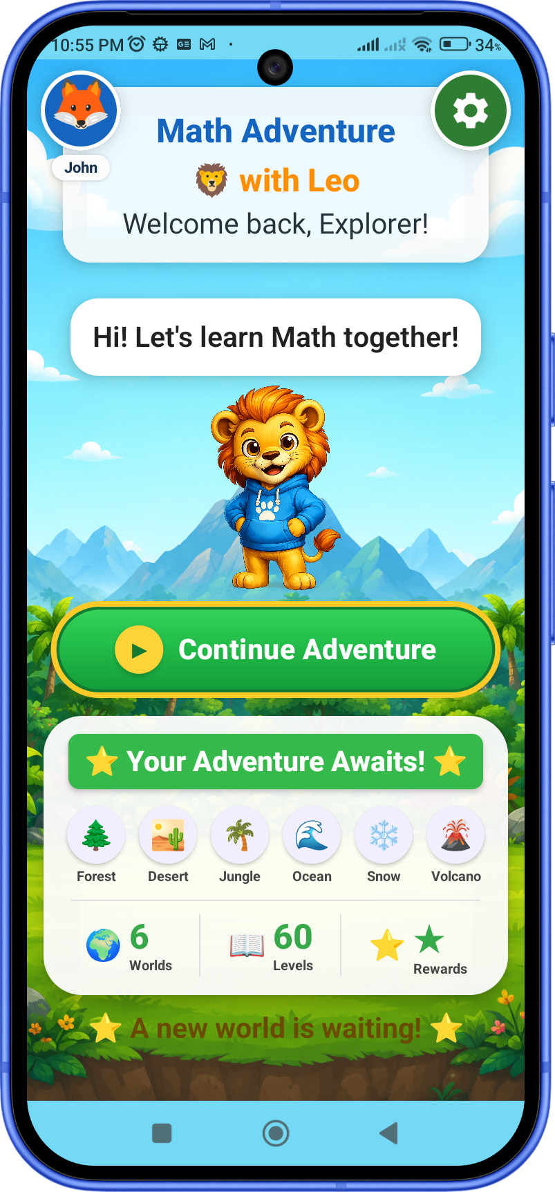 Math Adventure with Leo actual application screenshot